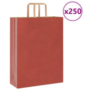 Papirnate vrećice 250 kom s ručkama crvene 32x12x42 cm