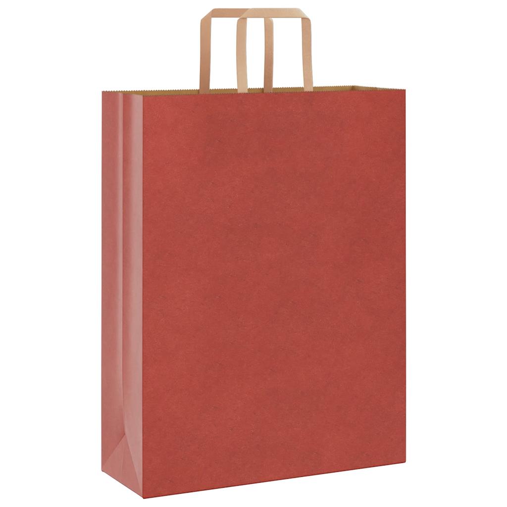 Papirnate vrećice 250 kom s ručkama crvene 32x12x42 cm