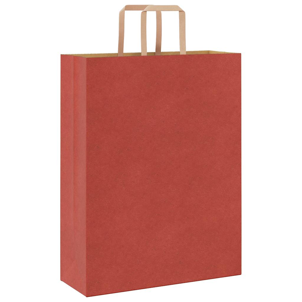 Papirnate vrećice 250 kom s ručkama crvene 32x12x42 cm