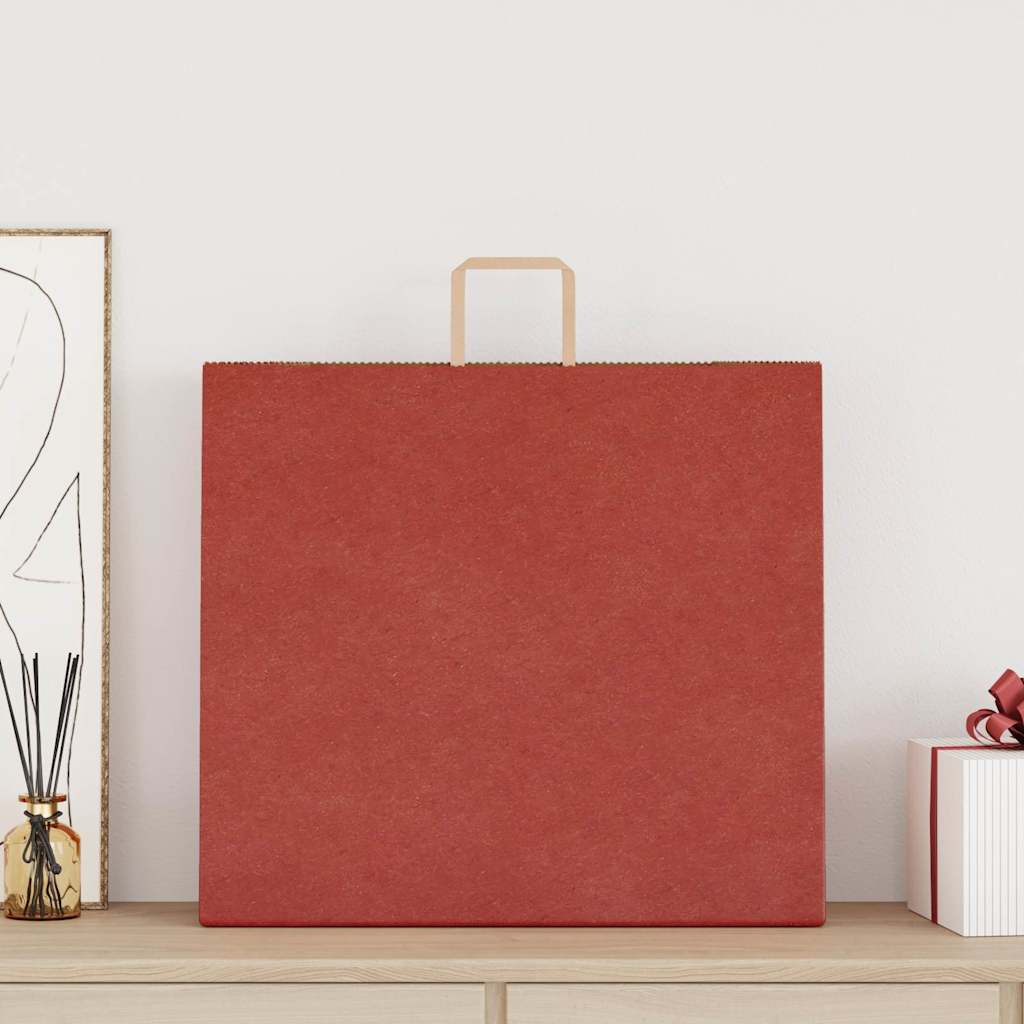 Papirnate vrećice 250 kom s ručkama crvene 54x15x49 cm