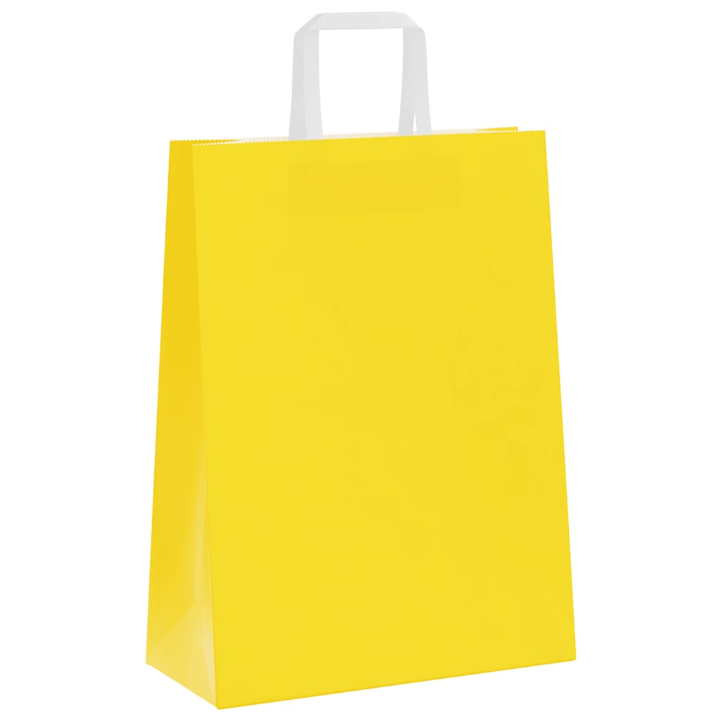 Papirnate vrećice 50 kom s ručkama žute 26x12x35 cm