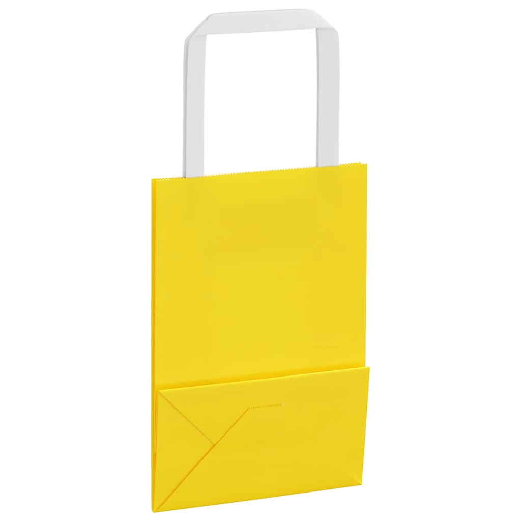 Papirnate vrećice 250 kom s ručkama žute 15x8x21 cm