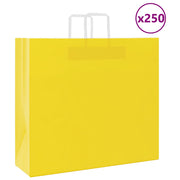 Papirnate vrećice 250 kom s ručkama žute 54x15x49 cm