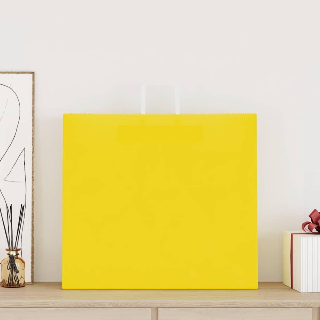Papirnate vrećice 250 kom s ručkama žute 54x15x49 cm