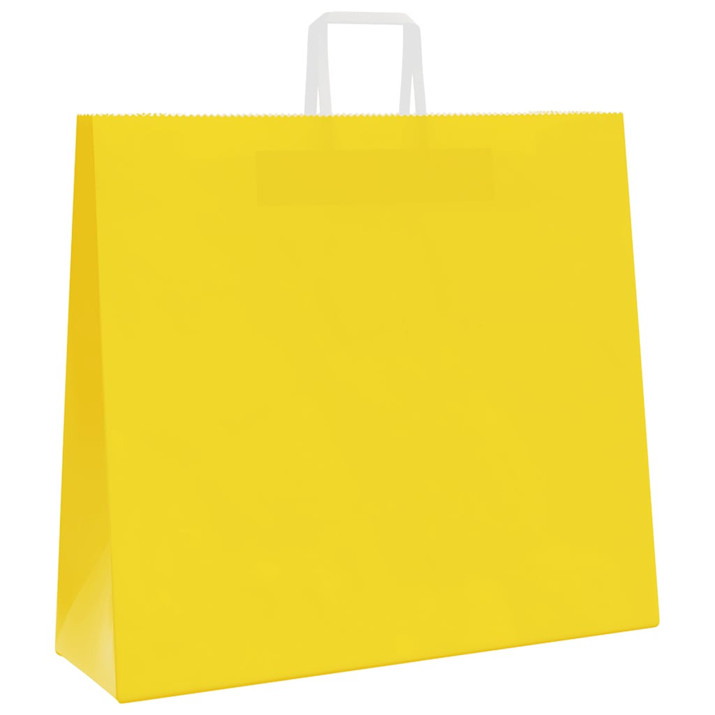 Papirnate vrećice 250 kom s ručkama žute 54x15x49 cm