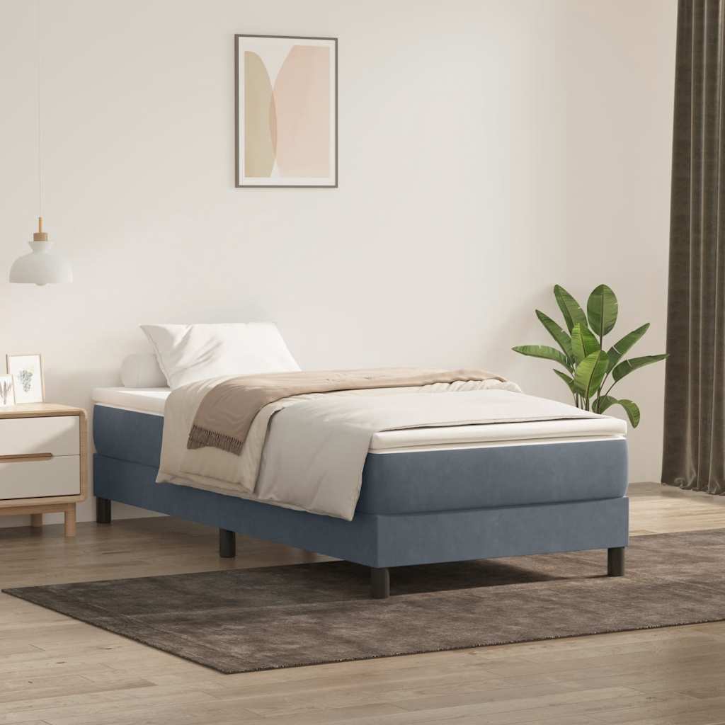 Box Spring krevet bez madraca tamno sivi 80x210 cm samt