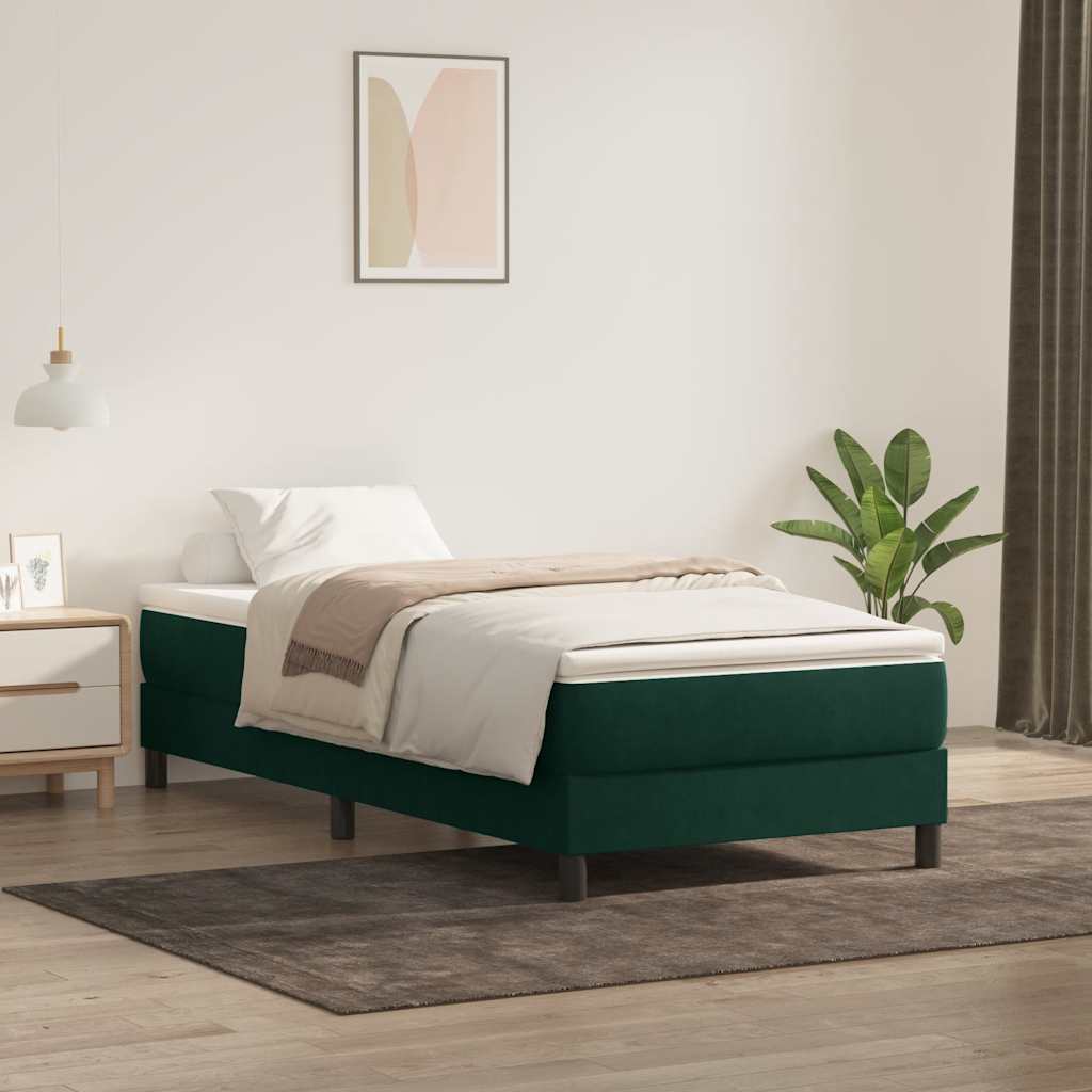 Box Spring krevet bez madraca tamnozeleni 80x210 cm baršun