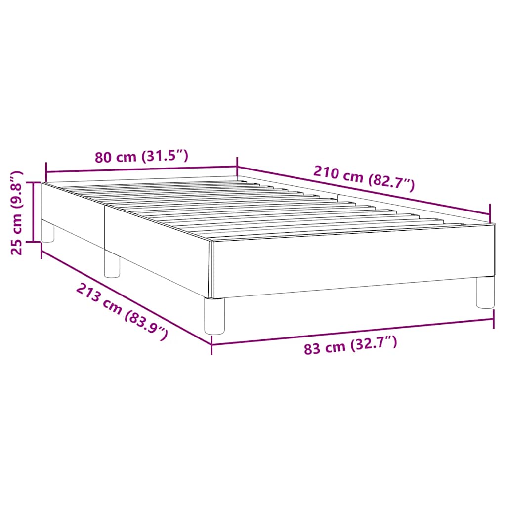 Box Spring krevet bez madraca tamnozeleni 80x210 cm baršun