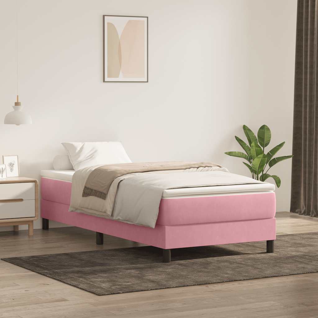 Box Spring krevet bez madraca ružičasti 80x210 cm samt