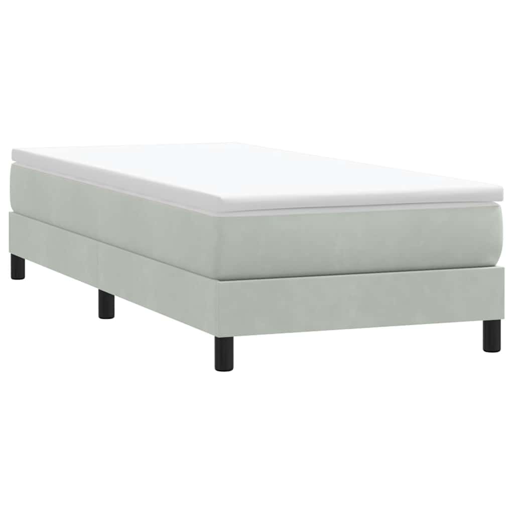 Box Spring krevet bez madraca svijetlo sivi 100x210 cm samt