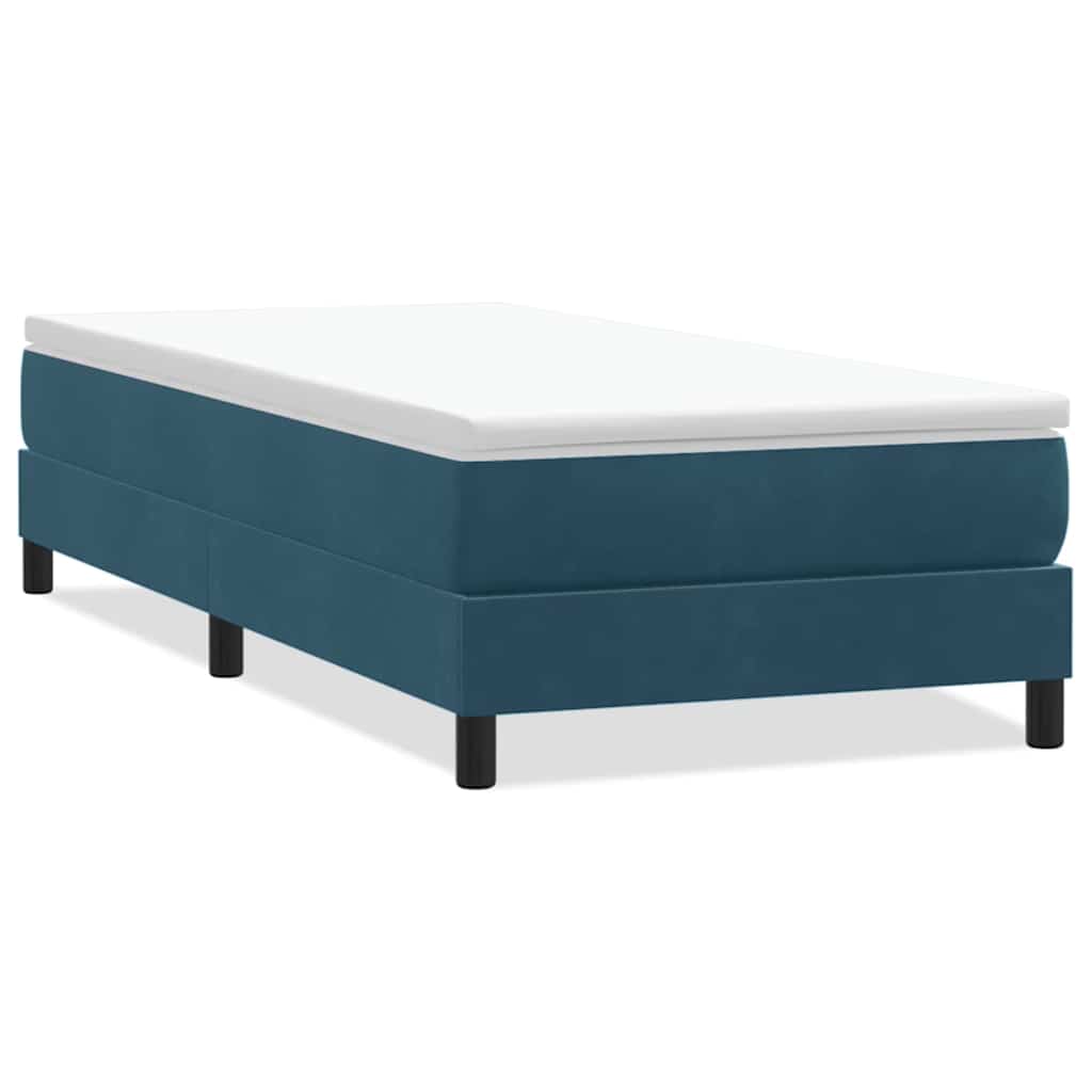 Box Spring krevet bez madraca tamnoplavi 100x210 cm samt