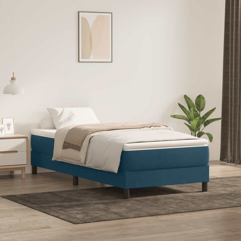 Box Spring krevet bez madraca tamnoplavi 100x210 cm samt