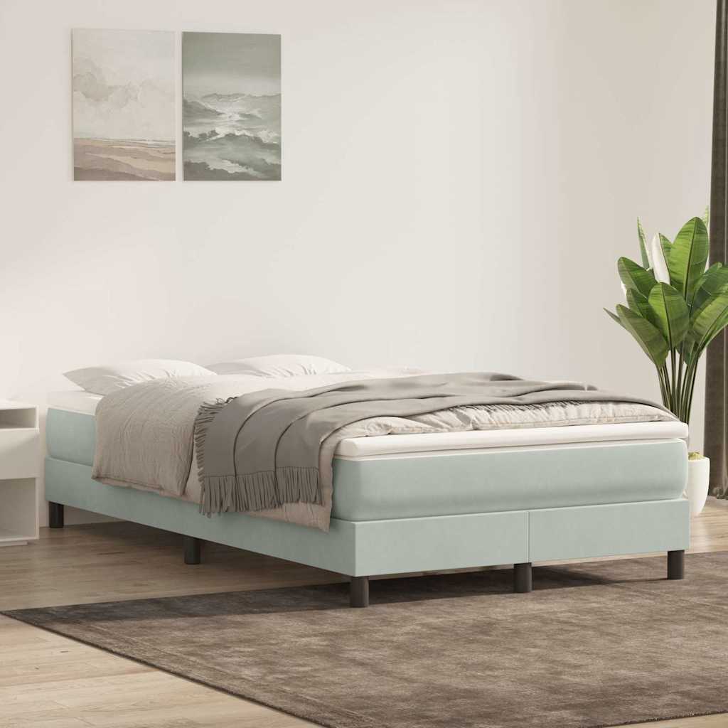 Box Spring krevet bez madraca svijetlo sivi 120x210 cm samt