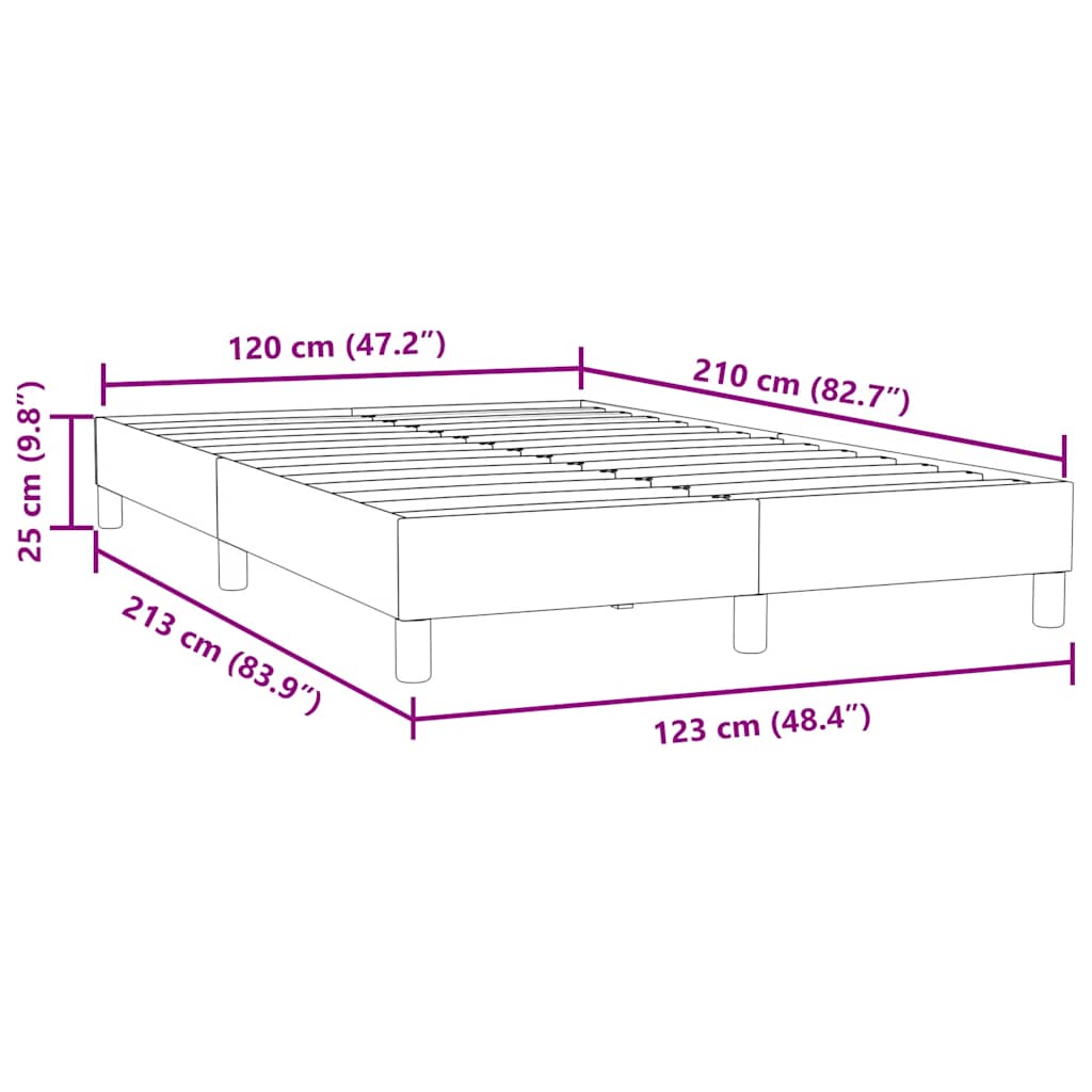 Box Spring krevet bez madraca ružičasti 120x210 cm samt