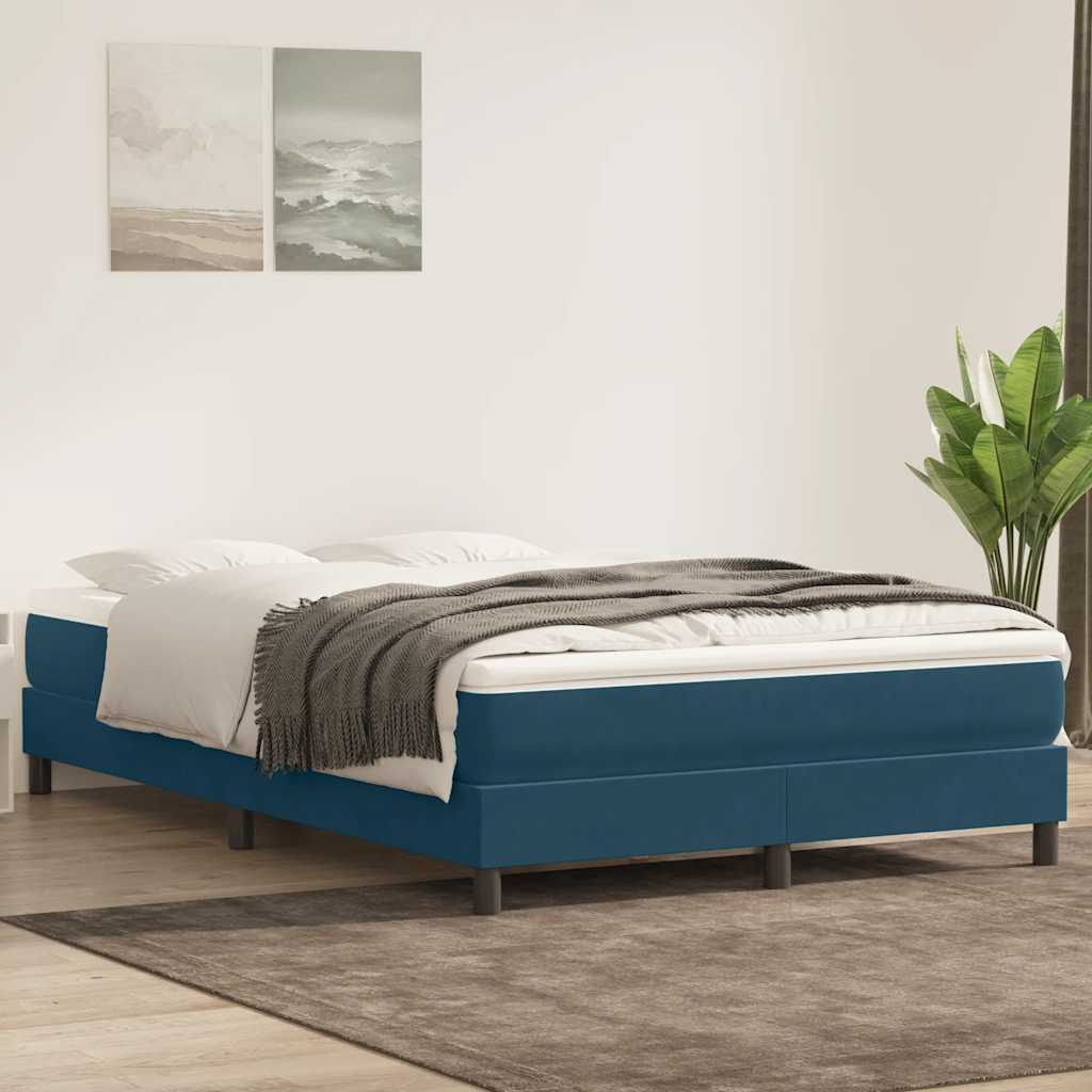 Box Spring krevet bez madraca tamnoplavi 140x210 cm samt