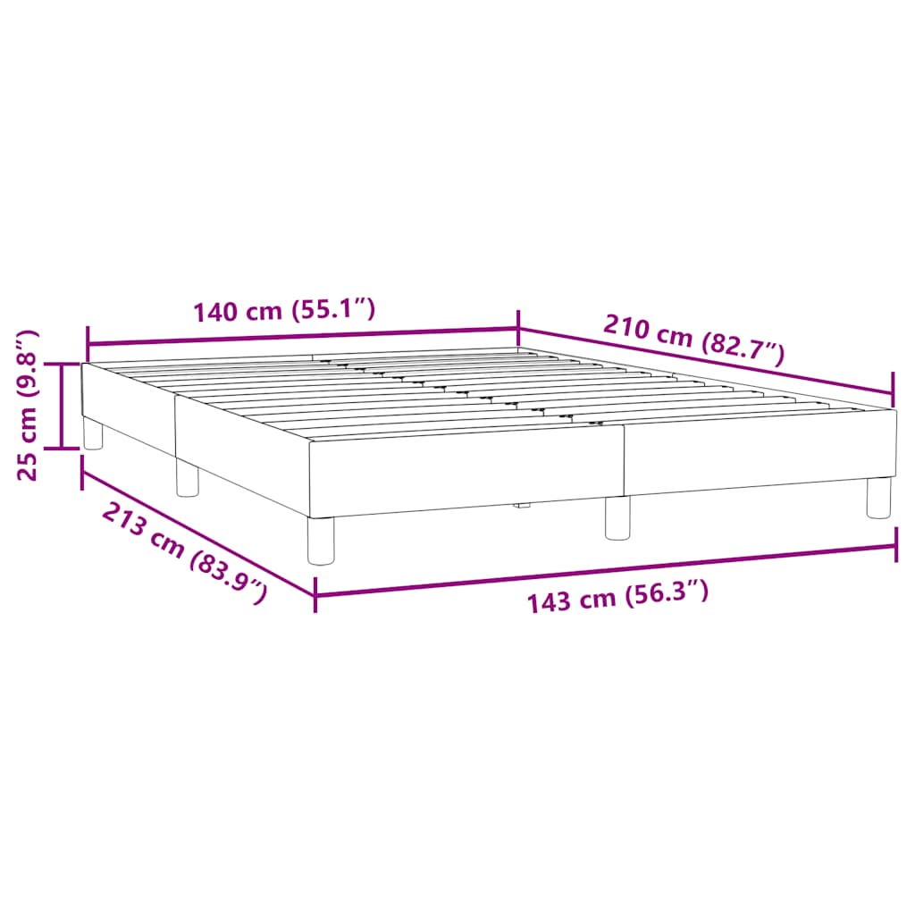 Box Spring krevet bez madraca tamnoplavi 140x210 cm samt