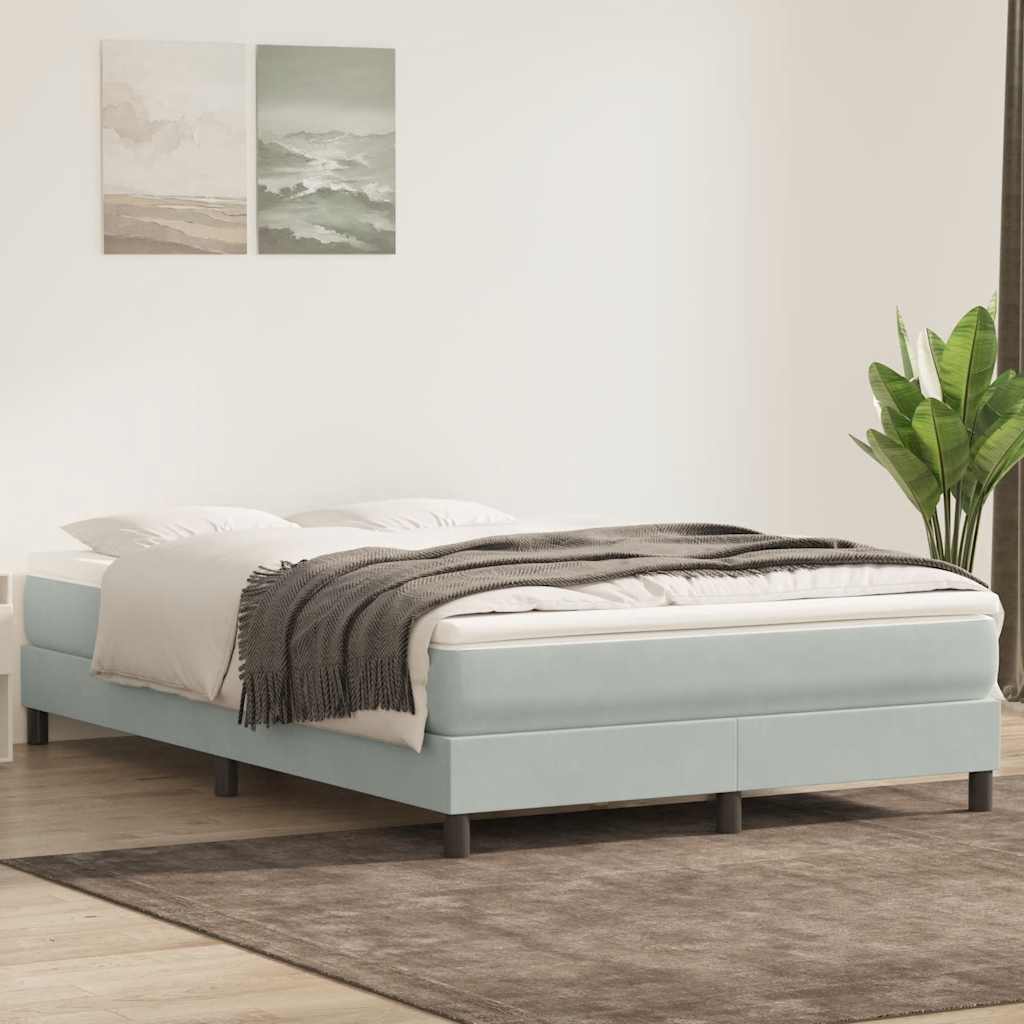 Box Spring krevet bez madraca svijetlo sivi 160x210 cm samt
