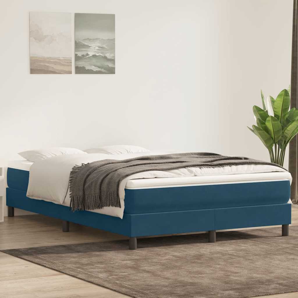 Box Spring krevet bez madraca tamnoplavi 160x210 cm samt