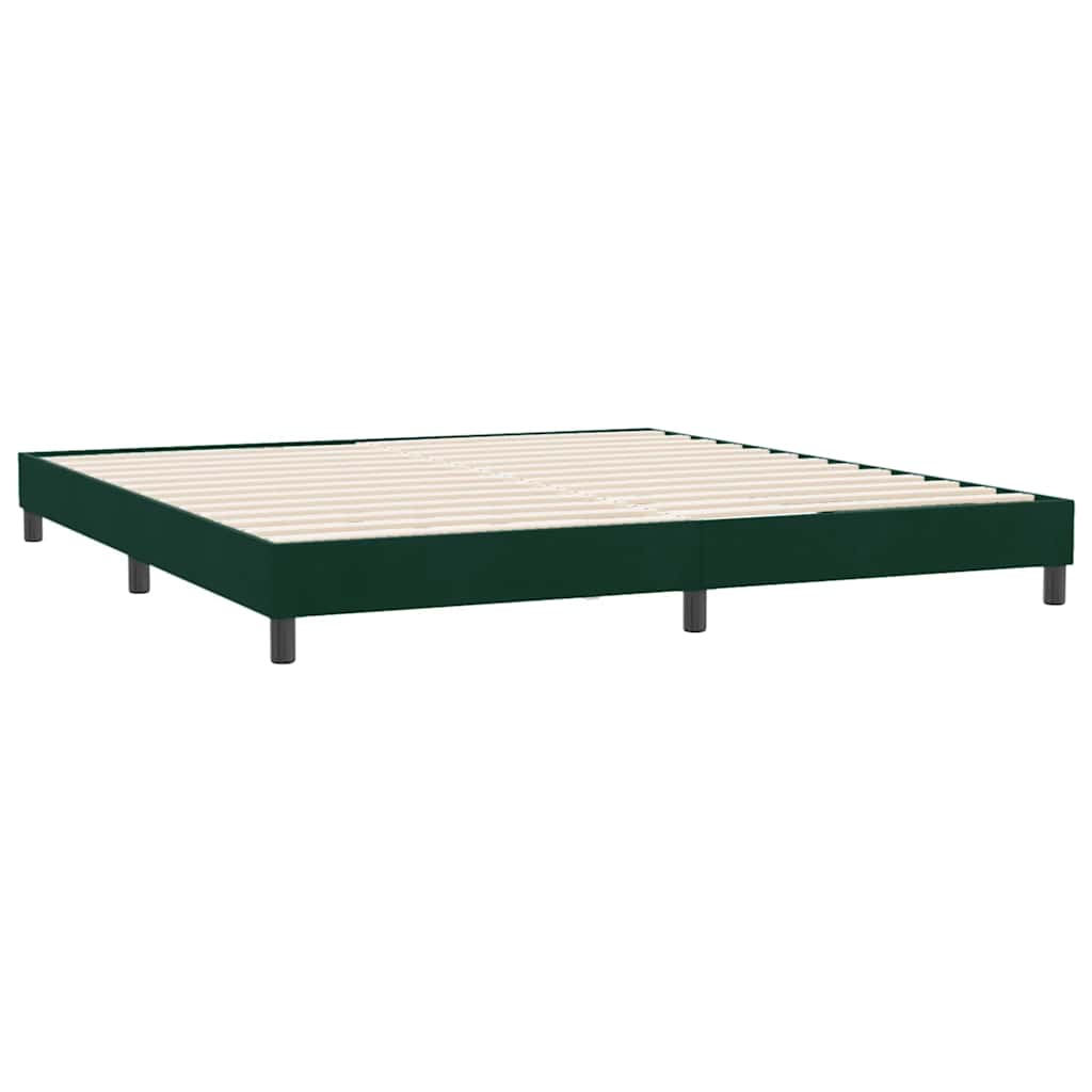 Krevet s oprugama bez madracem tamnozeleni 180x210cm baršunasti
