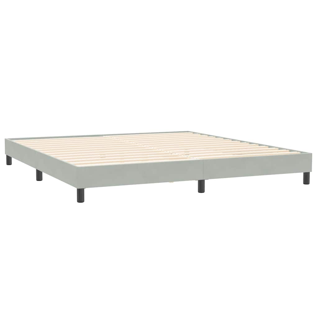 Box Spring krevet bez madracem svijetlo sivi 200x210 cm baršun