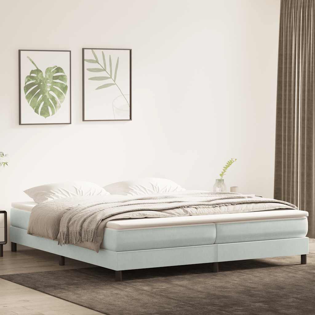 Box Spring krevet bez madracem svijetlo sivi 200x210 cm baršun