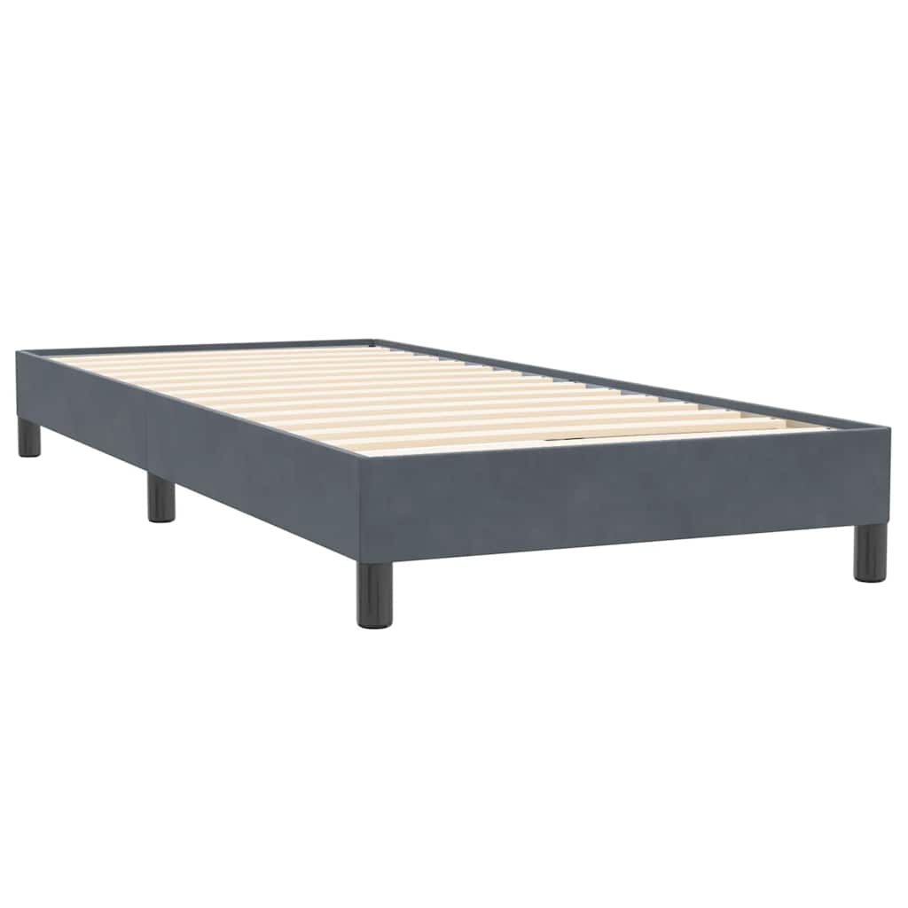 Box spring krevet bez madracem tamnosivi 80 x 220 cm baršunasti