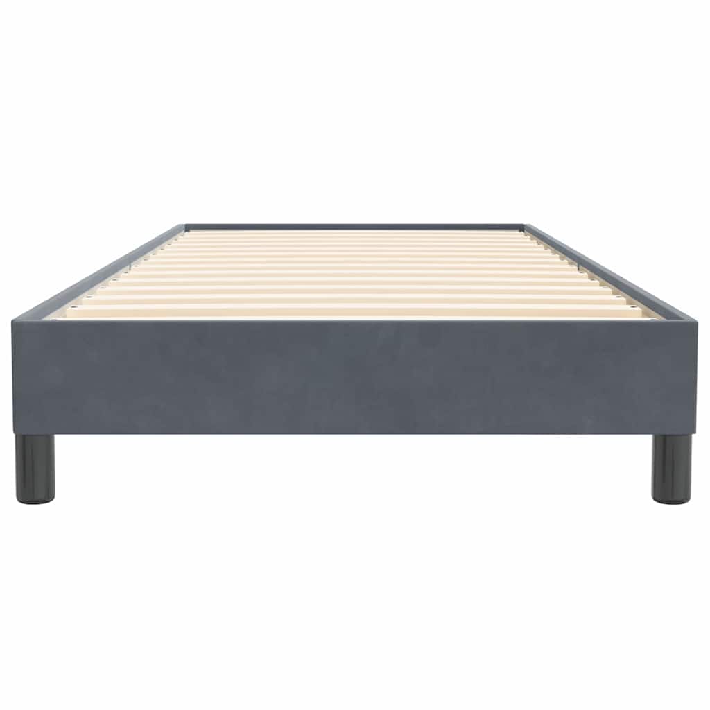 Box spring krevet bez madracem tamnosivi 80 x 220 cm baršunasti