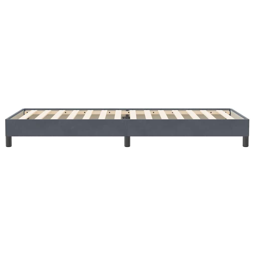 Box spring krevet bez madracem tamnosivi 80 x 220 cm baršunasti