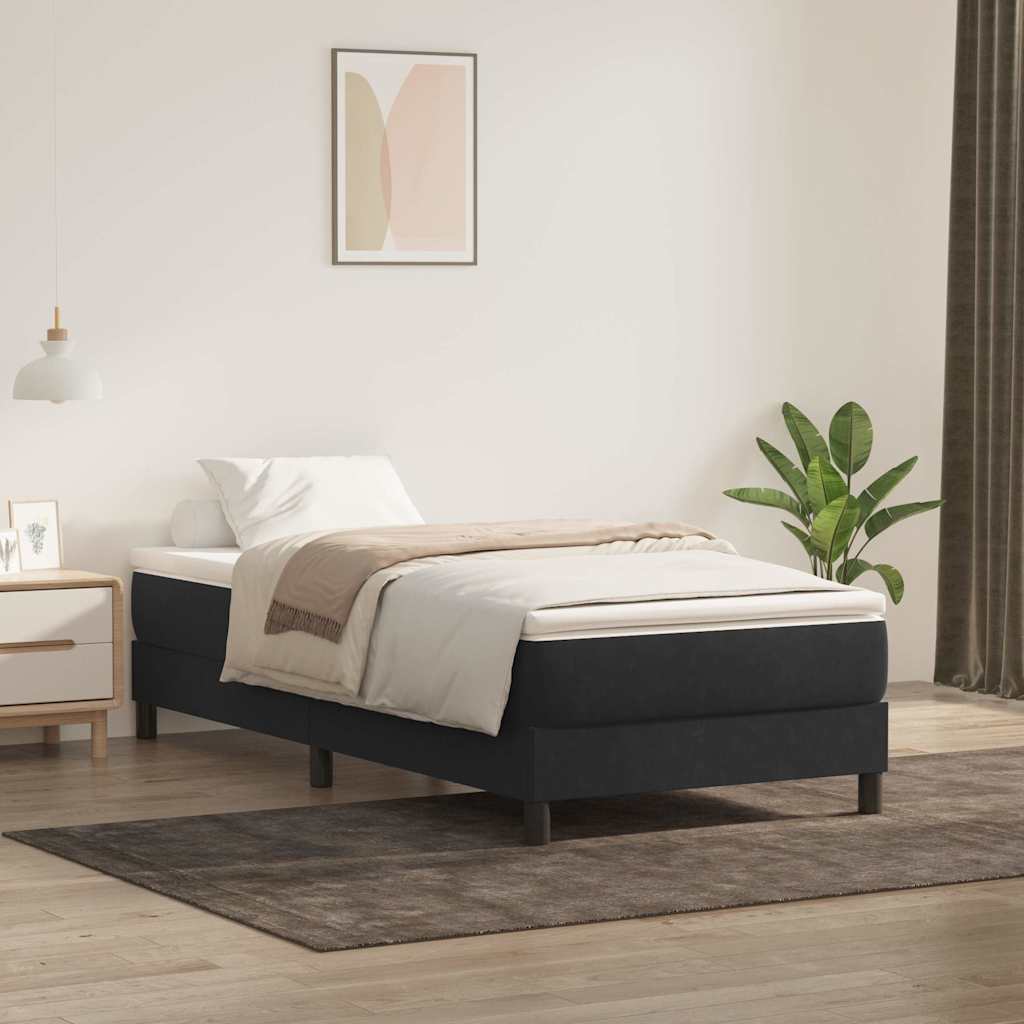 Box spring krevet bez madracem crni 80 x 220 cm baršunasti