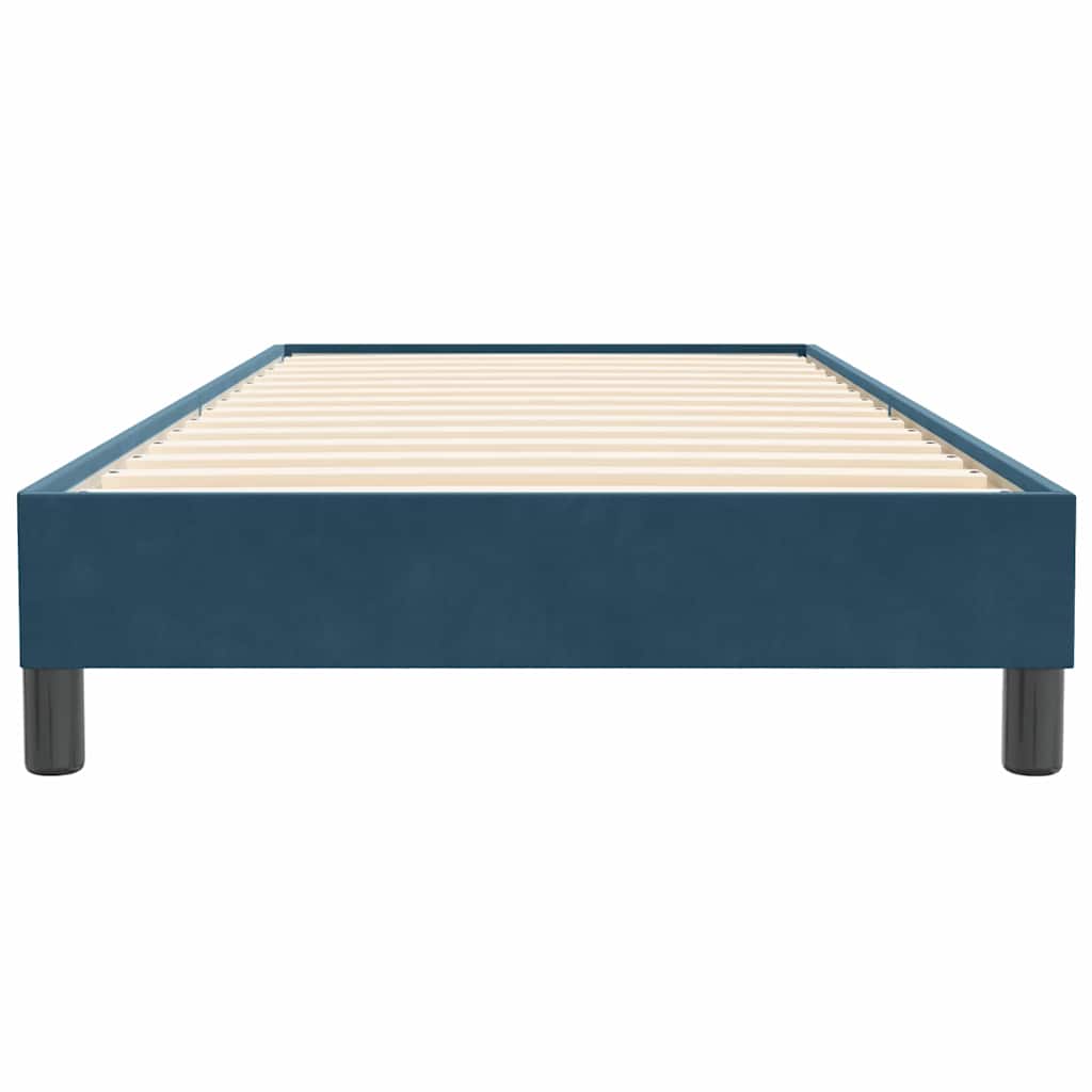 Box spring krevet bez madracem tamnoplavi 80x220 cm baršunasti