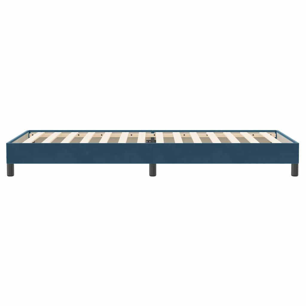 Box spring krevet bez madracem tamnoplavi 80x220 cm baršunasti