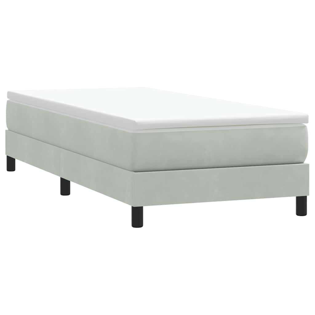 Box Spring krevet bez madracem svijetlo sivi 90x220 cm baršun