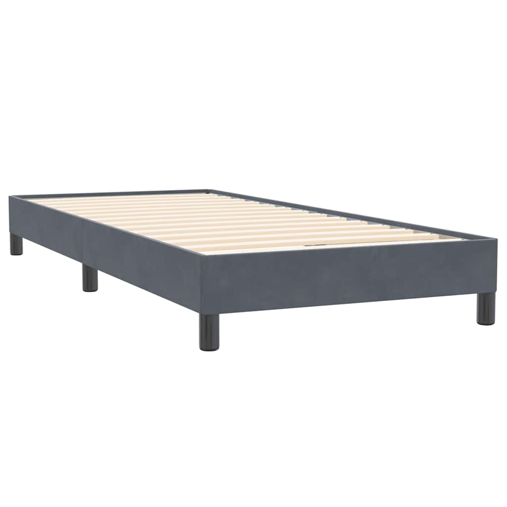 Box spring krevet bez madracem tamnosivi 90x220 cm baršunasti