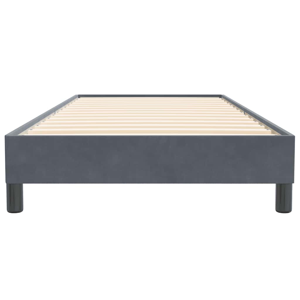 Box spring krevet bez madracem tamnosivi 90x220 cm baršunasti