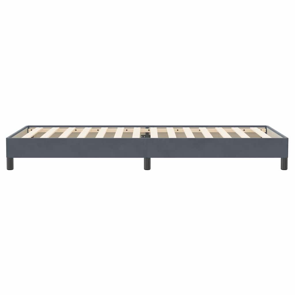 Box spring krevet bez madracem tamnosivi 90x220 cm baršunasti