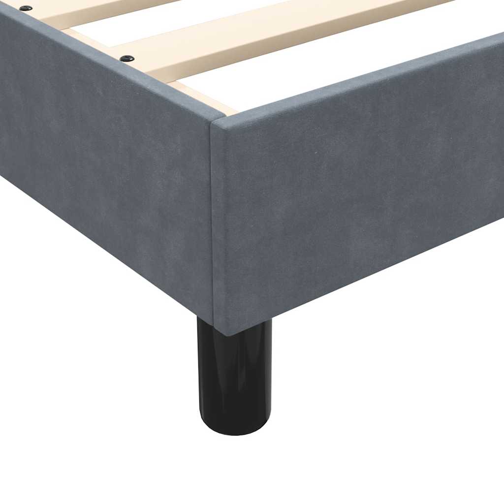Box spring krevet bez madracem tamnosivi 90x220 cm baršunasti