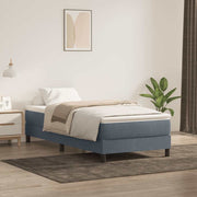 Box spring krevet bez madracem tamnosivi 90x220 cm baršunasti
