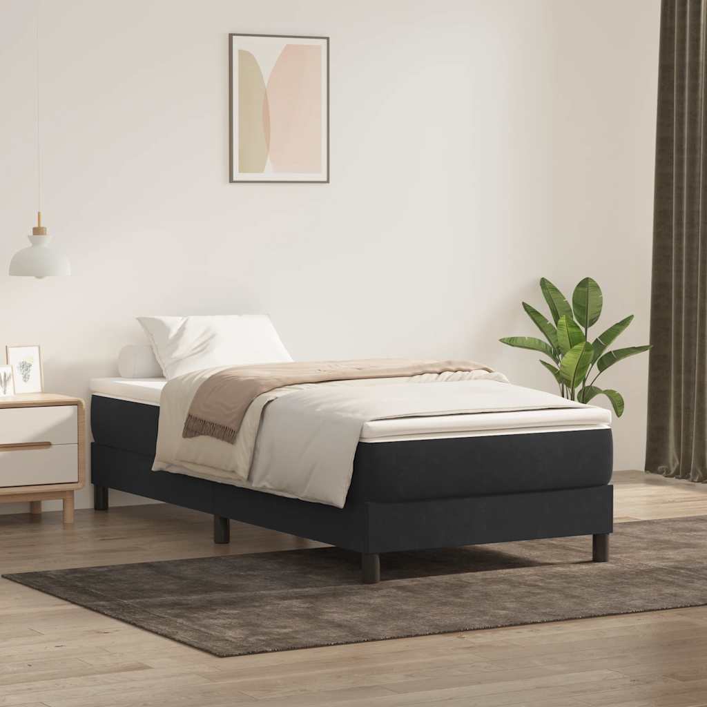 Box spring krevet bez madracem crni 90x220 cm baršunasti
