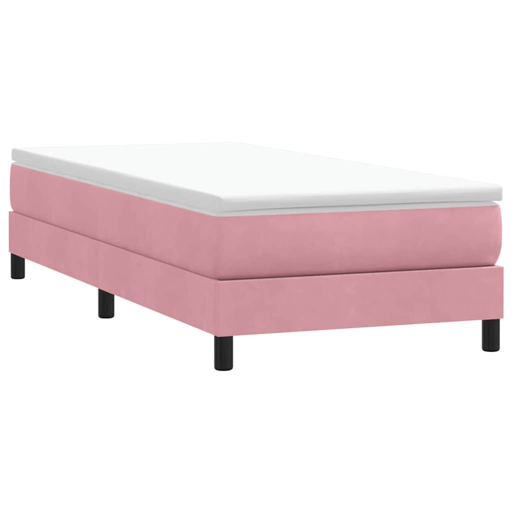 Box spring krevet bez madracem ružičasti 90x220 cm baršunasti