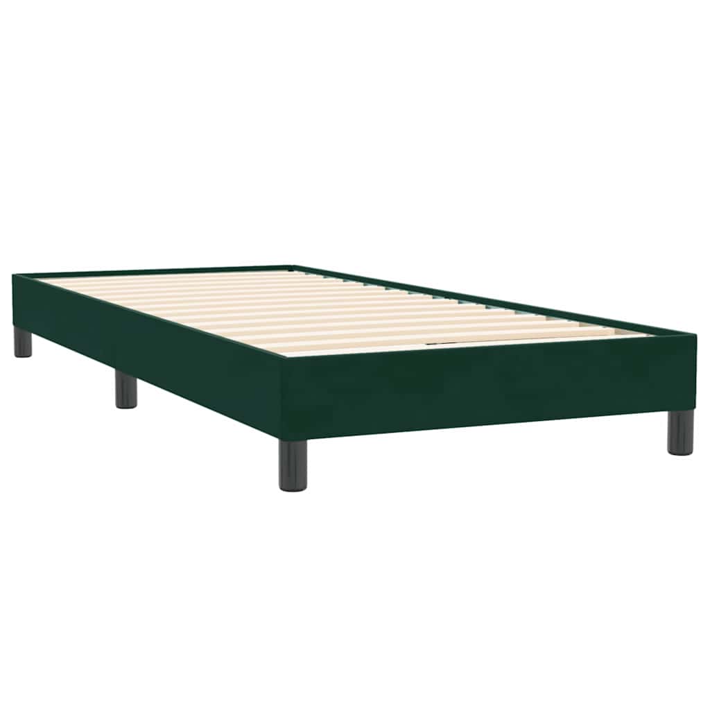 Box Spring krevet bez madracem tamno zeleni 100x220 cm baršun
