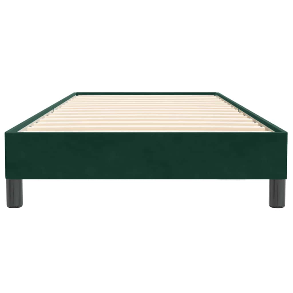 Box Spring krevet bez madracem tamno zeleni 100x220 cm baršun