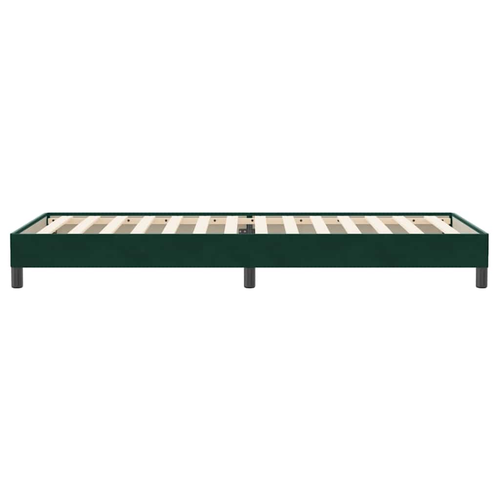 Box Spring krevet bez madracem tamno zeleni 100x220 cm baršun
