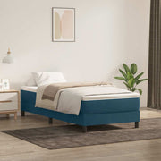 Box Spring krevet bez madracem tamnoplavi 100x220 cm baršun