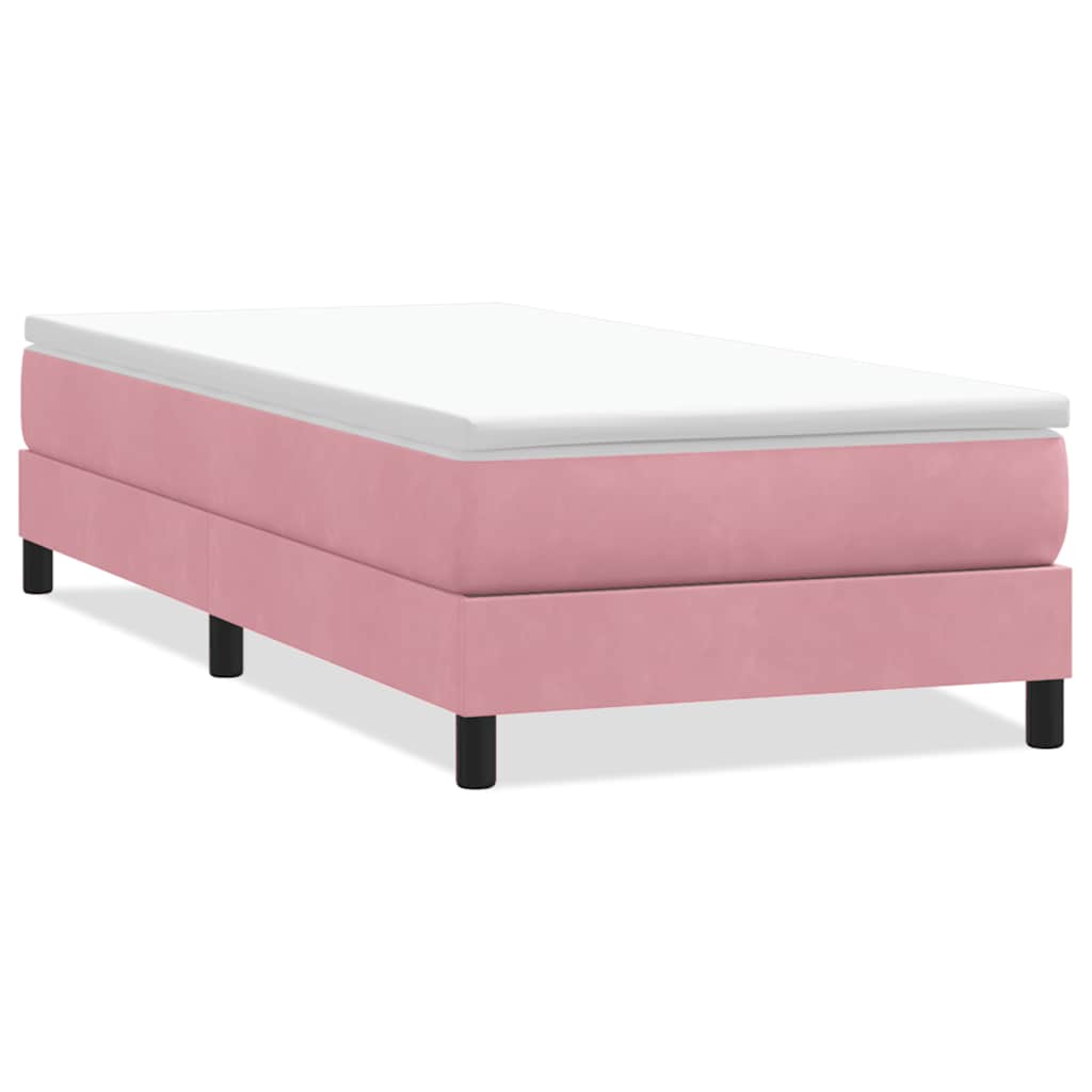 Box Spring krevet bez madracem ružičasti 100x220 cm baršun