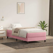Box Spring krevet bez madracem ružičasti 100x220 cm baršun