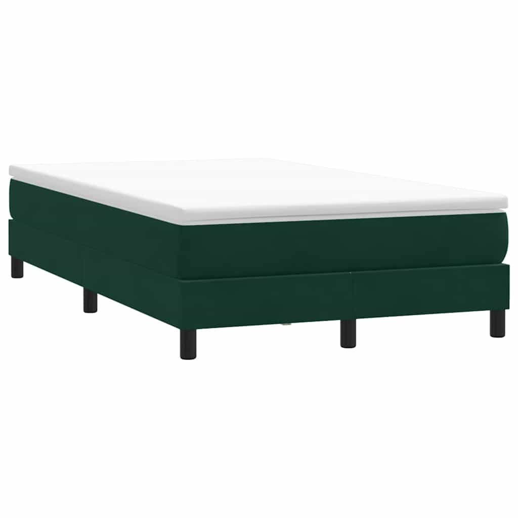 Box Spring krevet bez madracem tamno zeleni 120x220 cm baršun