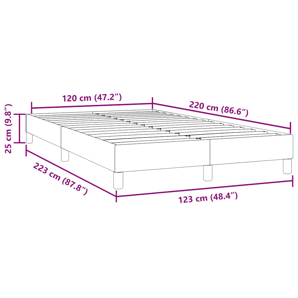 Box Spring krevet bez madracem tamno zeleni 120x220 cm baršun