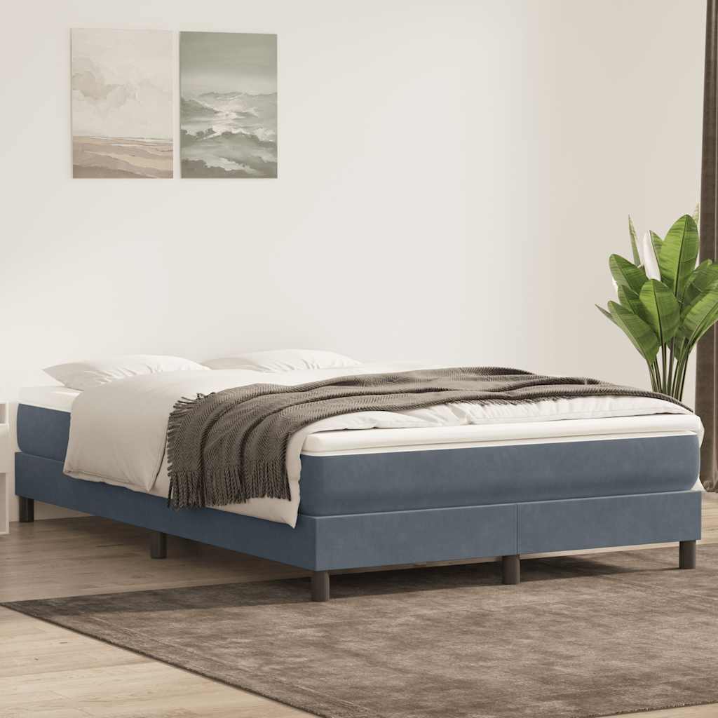 Box Spring krevet bez madracem tamno sivi 140x220 cm samt