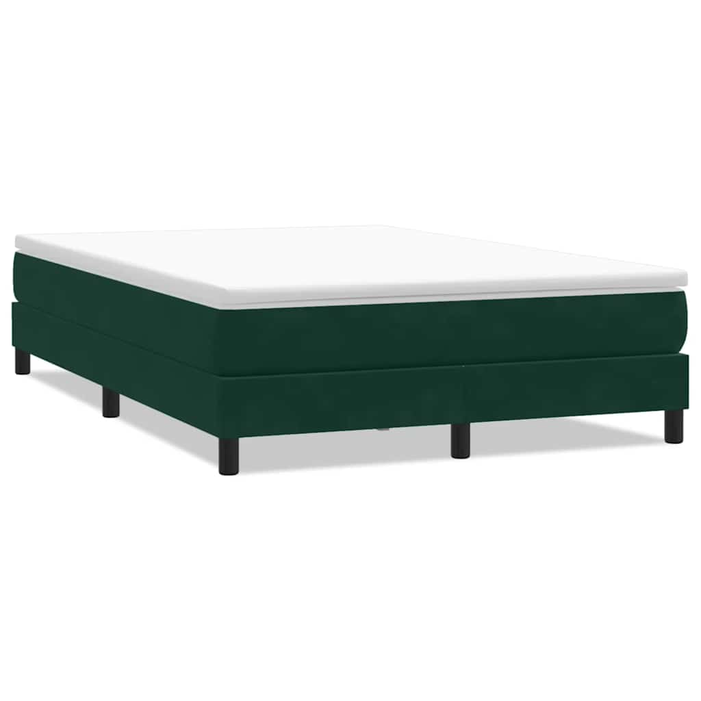 Box Spring krevet bez madracem tamno zeleni 140x220 cm baršun