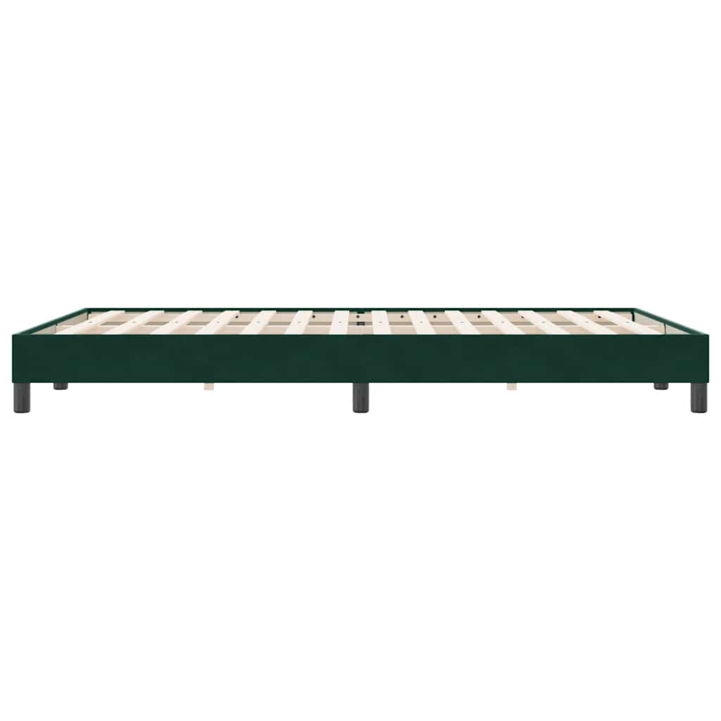 Box Spring krevet bez madracem tamno zeleni 140x220 cm baršun